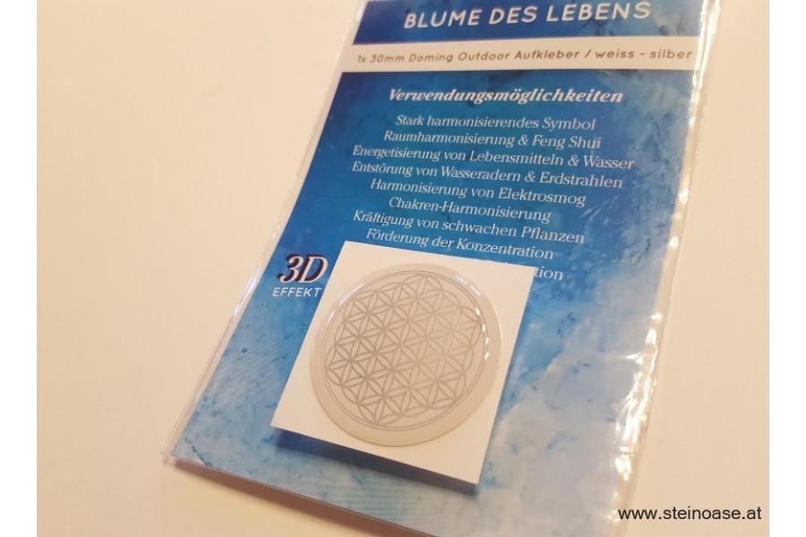 3D Aufkleber 'Lebensblume'  Silber 30mm